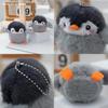 Soft Cute Grey Penguin Plush Toy Keychain With Pp Cotton For Bags Students And