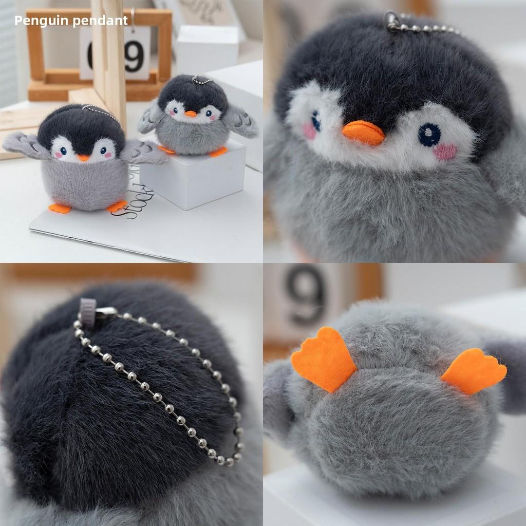 Soft Cute Grey Penguin Plush Toy Keychain With Pp Cotton For Bags Students And
