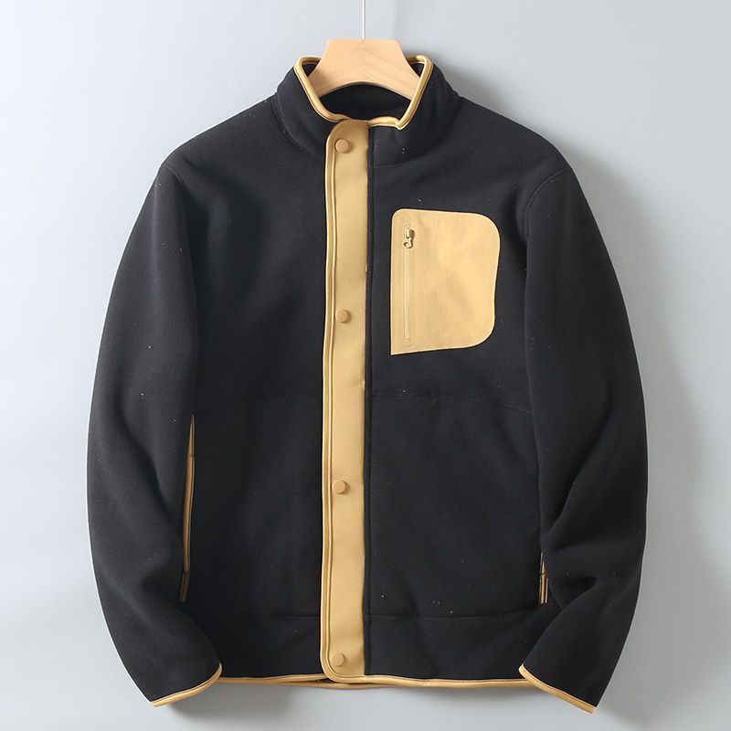 Foreign Trade Surplus Autumn and Winter Men's Stand Collar Fleece Jacket Outdoor Sports Casual Fleece Clothing Warm Top