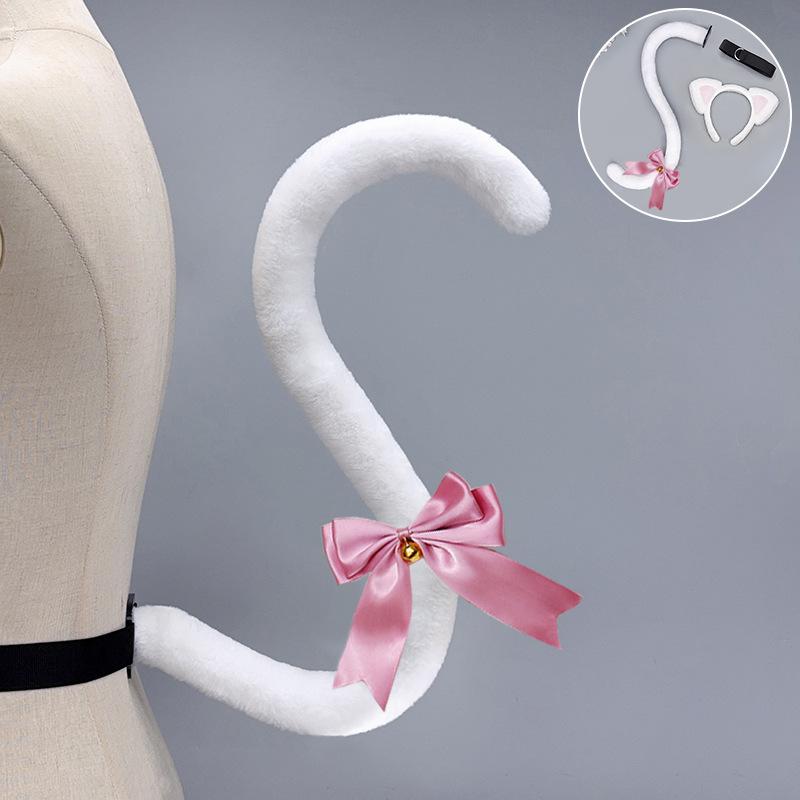 

Lolita Kc Cat Ear Headband Handmade Cute Cat Lady Lolita Headgear Plush Ear Tail Set