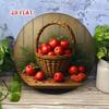 Red Apple Round Metal Wall Sign Vintage Kitchen Decor Tin Plaque