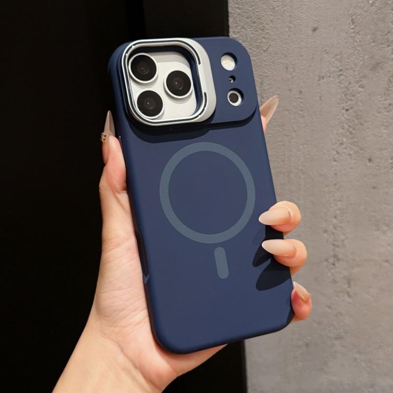 Liquid Silicone Magnetic Phone Case With Stand IPhone 18 Pro Max 17 Shockproof Protective Cover