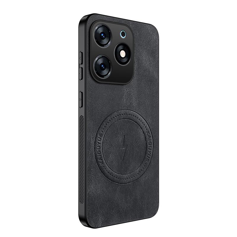 Tecno Spark20 Nappa Leather Full-Coverage Magnetic Protective Case