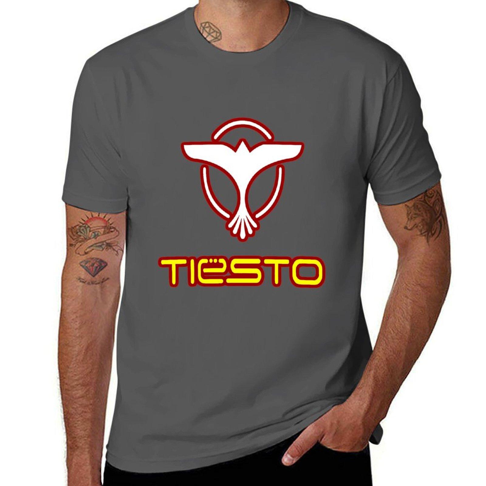 Лучшая футболка с логотипом Tiesto, любимая модель диджея, новая версия, свободная блузка, мужская спортивная футболка. 4XL