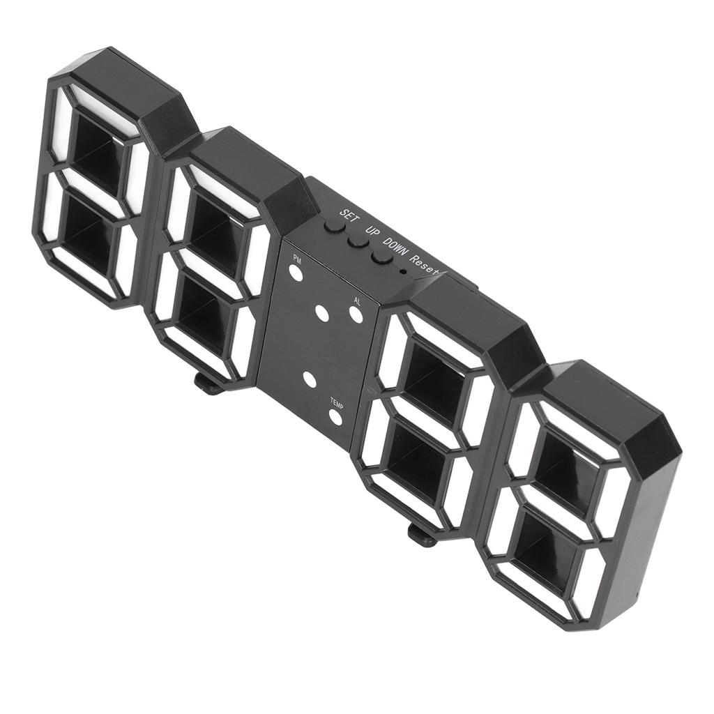 3D LED Digital Clock Intelligent Voice Control Time Date Temperature Display Automatic Brightness Adjustment Clock