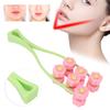 Face Roller Multiple Rollers Concave Convex Particles Comfortable Handle Multiple Rollers V Shaped Face Massager