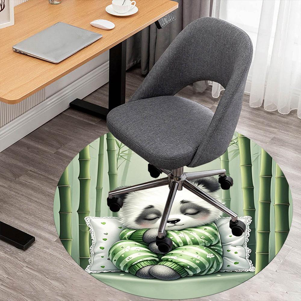 1PC Panda Bamboo Pillow Round Chair mat Area Rug - Non-Slip, Floor Mat for Office, Bedroom, home decor Christmas Gift c0528096