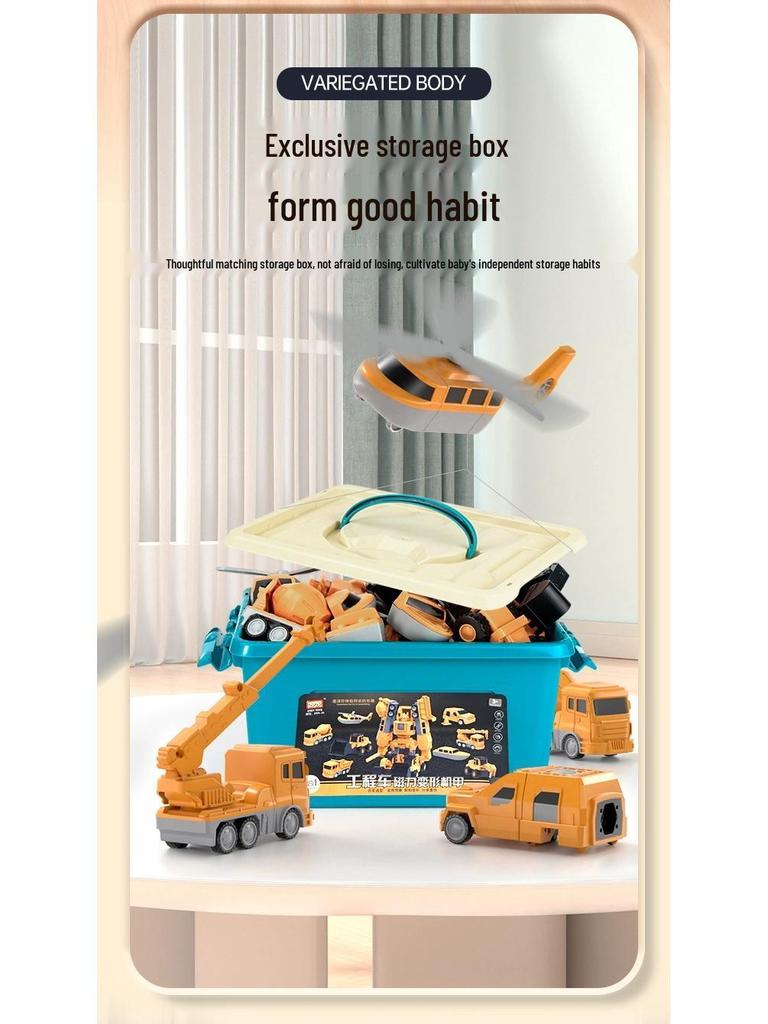 Magnetic Transforming Engineering Vehicle Toy for Boys
