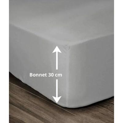 LOVELY HOME Spannbettlaken 100% Baumwolle 140x190x30 cm hellgrau
