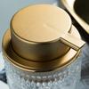 Embossed Glass Foam Soap Dispenser With Rustic Golden Pump Refillable Foam Hand Soap Containers For Bathroom Kitchen Decor