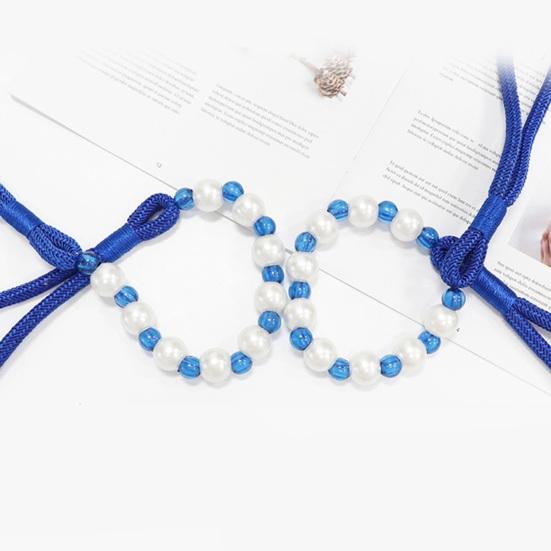 2Pcs Curtain Tiebacks with Pearls, Handmade Decorative Curtain Holdbacks Rope, Outdoor Farmhouse Tie Backs for Curtains, Curtain Holders for Drapes