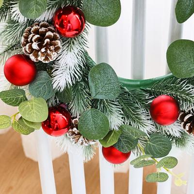 Türkranz Realistischer Eukalyptuskranz Grüne Pflanzendekoration Künstlicher Weihnachtskranz Für Wand Haustür Fenster