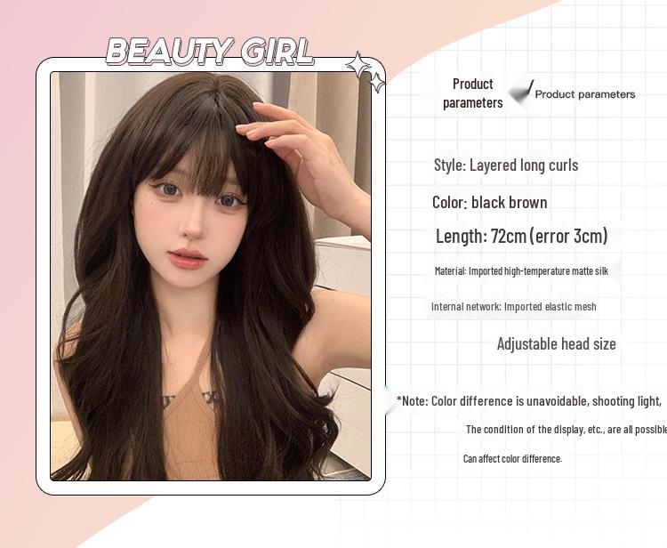 Long Curly Wig with Air Bangs - Realistic Lolita Style