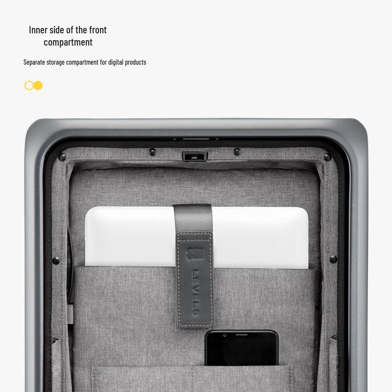 LEVEL8 20-inch Front-Opening Carry-on Spinner Luggage