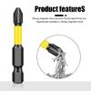 10Pcs Crossing Head Screwdriver Bit Set for Electrician 1/4inch Hexagonal Shank Magnetic Crossing Screw Driver Attachment