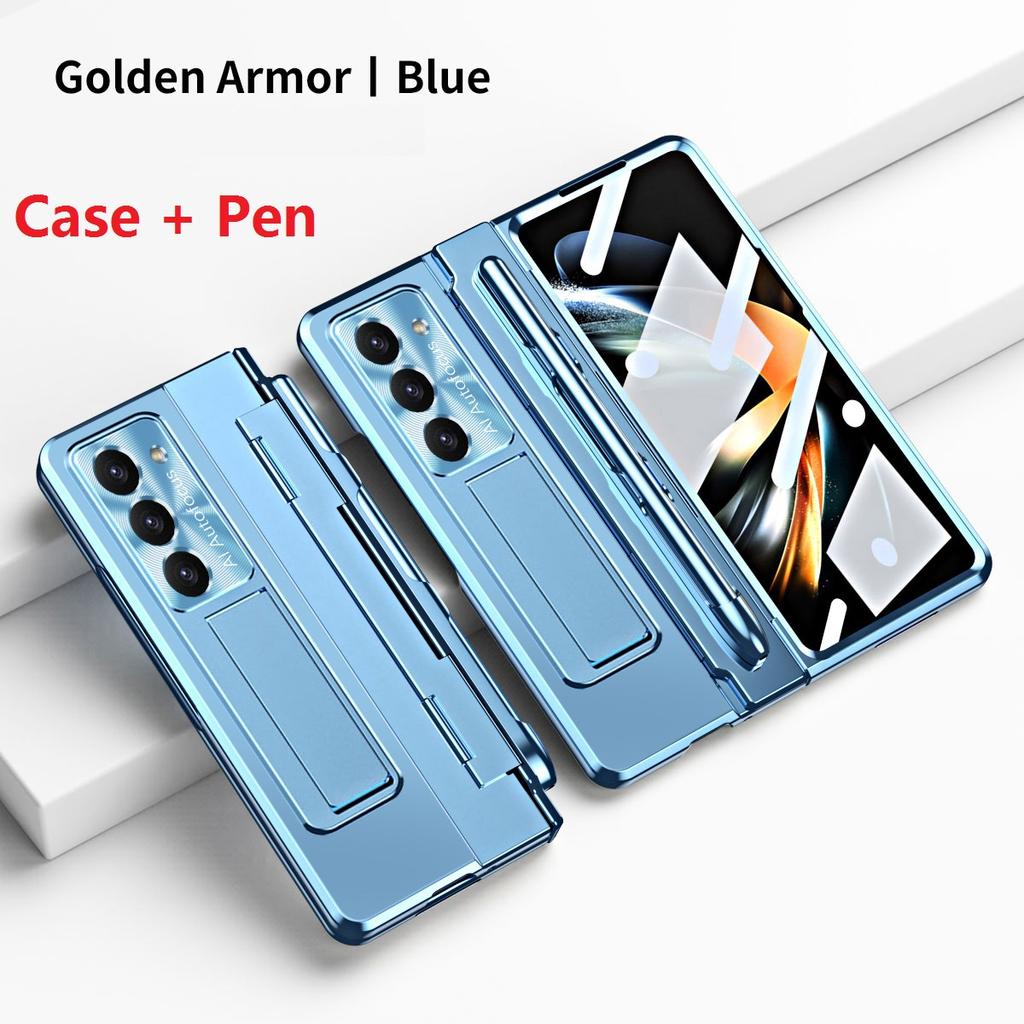 Slim Hard Case for Samsung Galaxy Z Fold 6 5 4 3 Stand Hinge Protective Film Cover Pen Holder Foldable