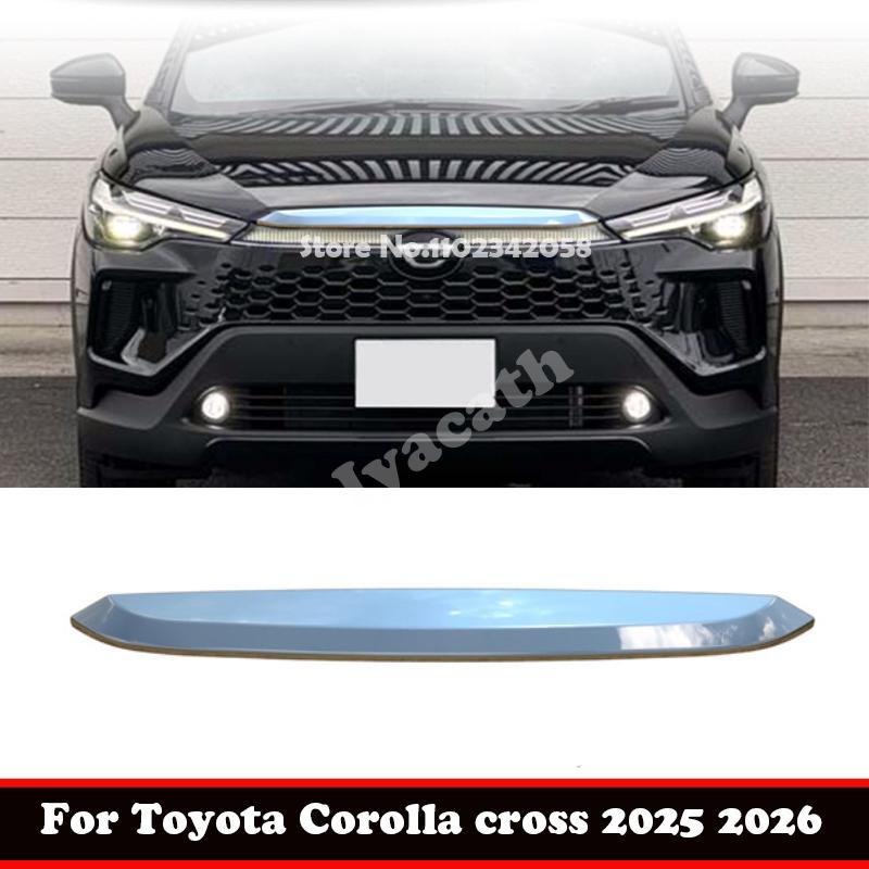 For Toyota Corolla Cross 2025 2026 ABS Car Front Center Net Modified Grille Trim Strip Cover Front Mesh Decoration Accessories