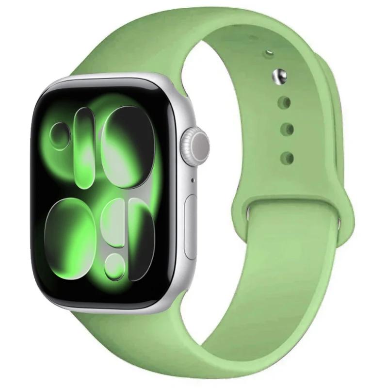 For Watch Bands 46mm 42mm 45mm 44mm 40mm Silicone Sport Bracelet Iwatch Series 11 10 - 8 7 6 5 4 SE 9 Ultra 3/2 49mm Strap