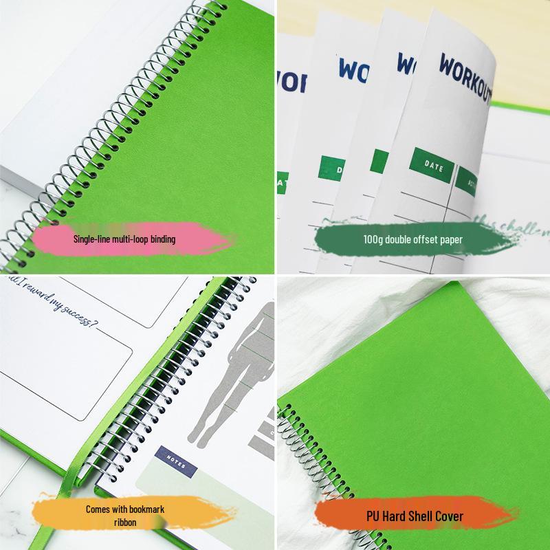 Coil-bound Fitness Planner: Daily Training & Self-discipline Notebook