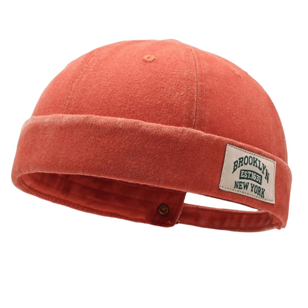 Washed Denim Melon Skin Hat Solid Color Street Hat Fashion Beanie Hat Outdoor оранжевый
