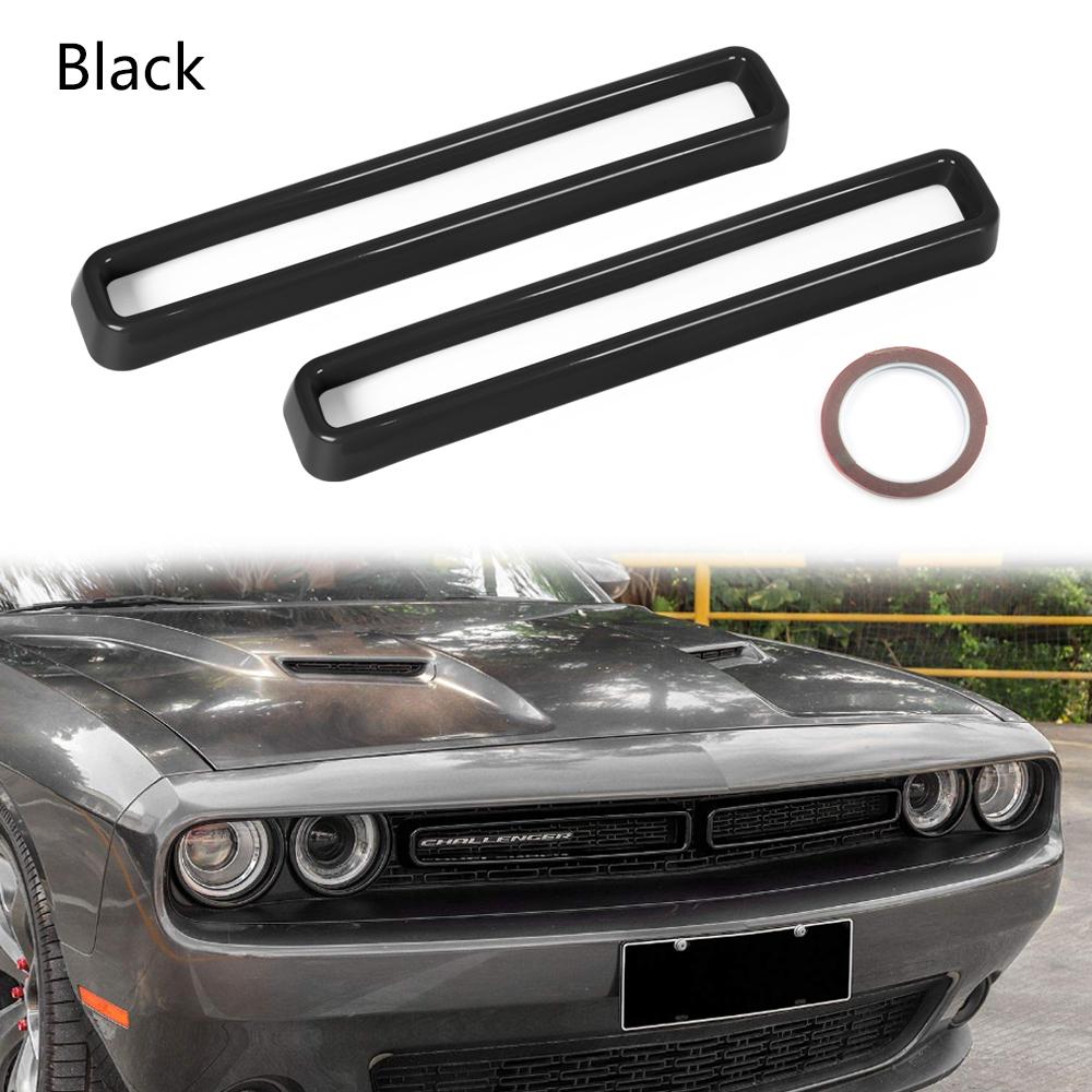 2 Stück Frontgrill Gitter Abdeckung Zierleiste für Dodge Challenger 2015- Schwarz Rot Blau Gelb