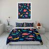 Ensemble de décoration Dinosaure de l'espace pour enfants Ensemble de literie Avec 1 housse de couette 2 taies d'oreiller Simple Double King Queen, Cadeau