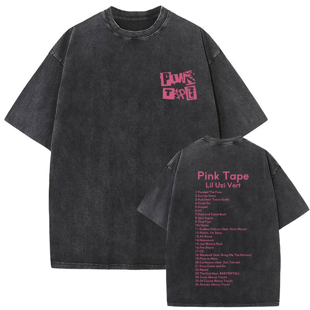 Washed Rapper Lil Uzi Vert Vintage Graphic T Shirts Men Women Hip Hop Short Sleeve Oversized Streetwear Fashion Tshirts Unisex