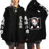 Hot Anime Demon Men Women Zip Hoodies Harajuku Sweatshirt Zipper Jacket Slayer Kamado Nezuko And Kamado Tanjirou Print Hooded