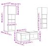 TV Wall Shelves 4 pcs Black Oak Effect Wood Based Material