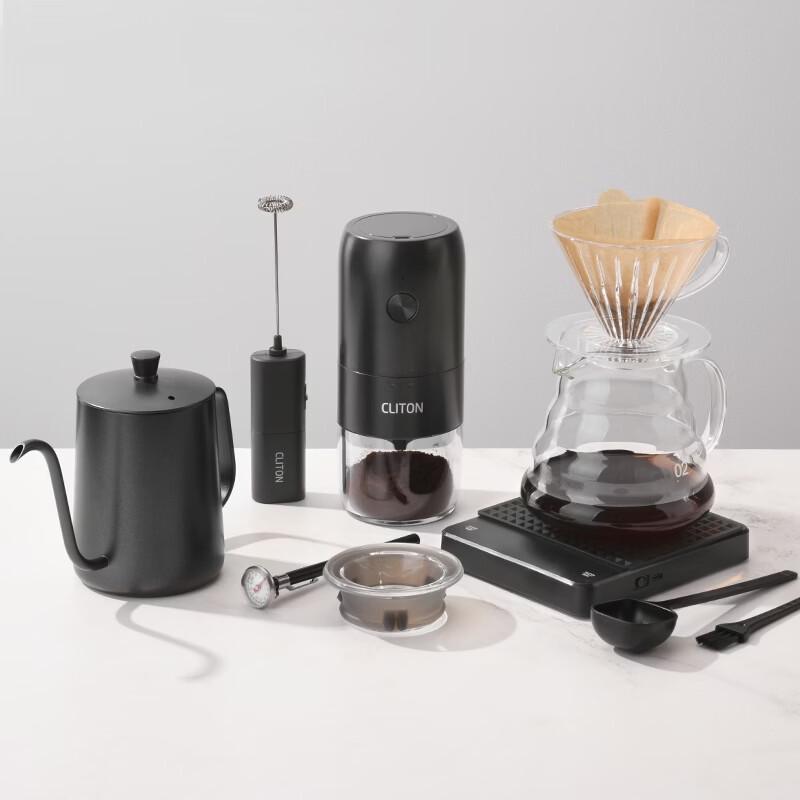 CLITON Hand Coffee Grinder and Pour-Over Set