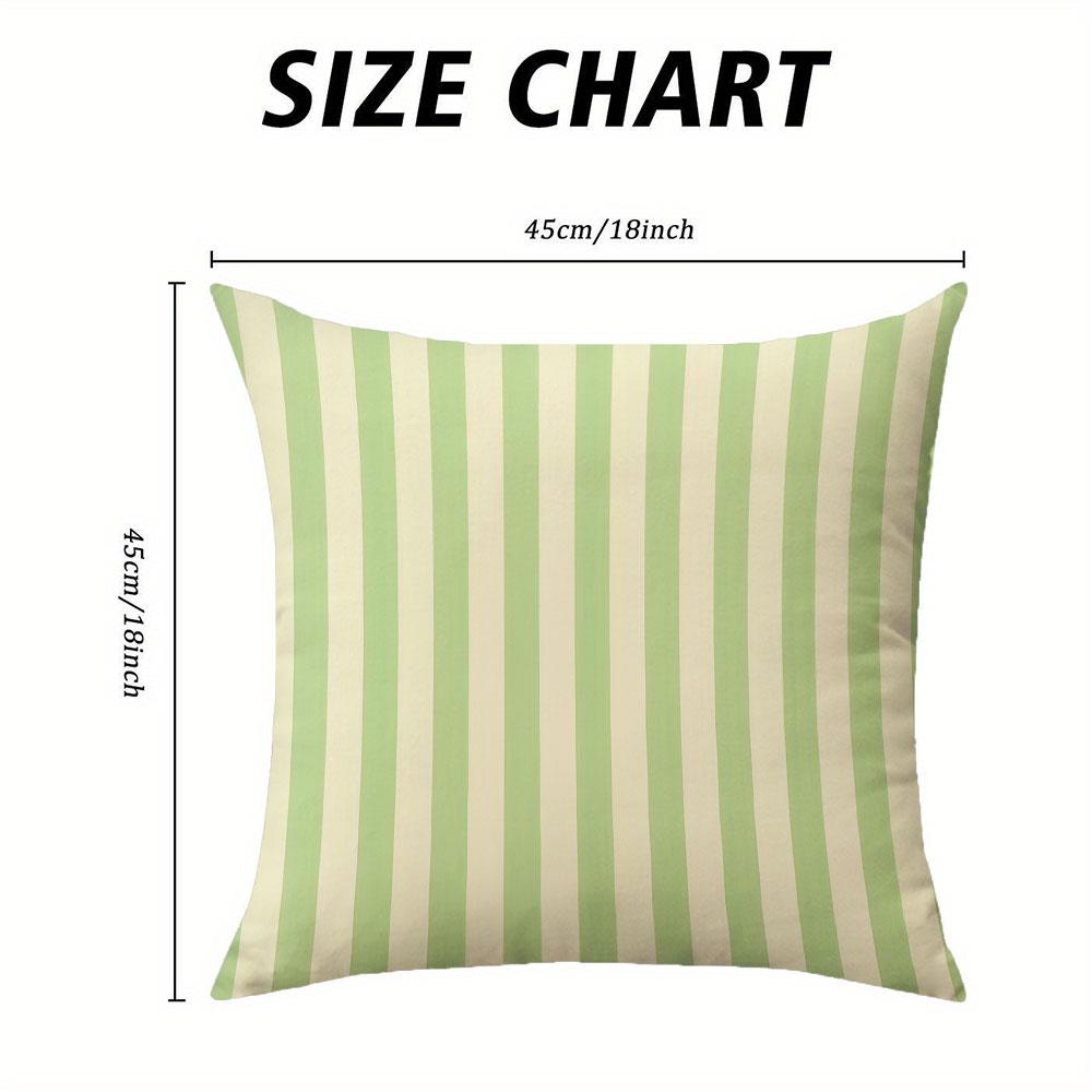Mint Stripe Square Jacquard Pillow Cover for Sofa Office Waist Cushion Cover Home Decorative Pillowcase