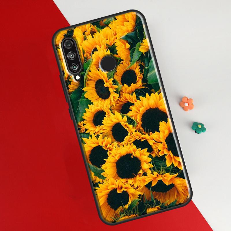 Sunflower Case For Huawei P50 Pro P20 P30 P40 Lite P Smart 2019 Nova 9 5T Cover For Honor 50 8X 9X
