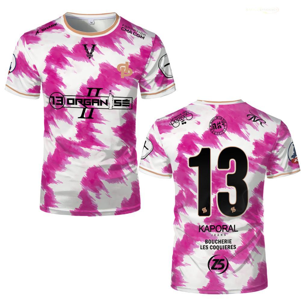 Nouveau Maillot JUL Marseille Rap Imprimé Partout 13 Organiser Hip Hop Football T-Shirt Uniforme d'Entraînement Unisexe Streetwear Personnalisé