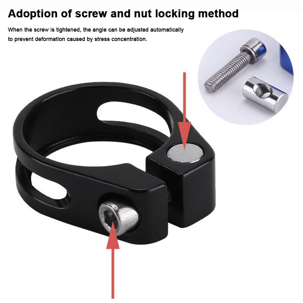 Aluminum Alloy Bike Seat Post Clamp 28.6mm Bicycle Seatpost Tube Clip Bicycle Seatpost Clamp for Mountain Bike Road Bike
