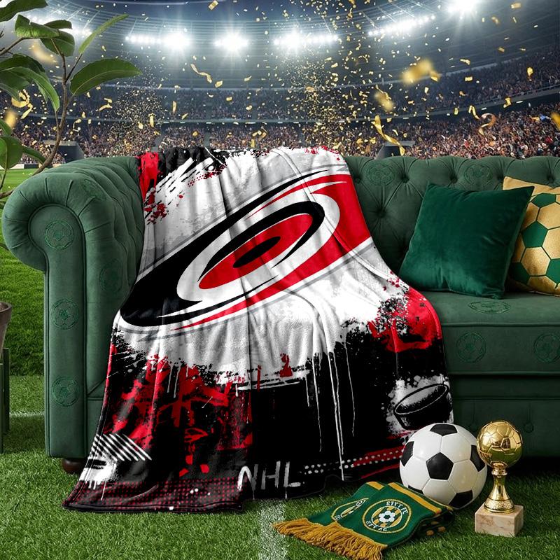 Carolina Hockey Logo Throws Blanket Flannel Blankets Plush for Couch Bed Gifts for Men Women Travel picnic blanket Christmas fan gifts