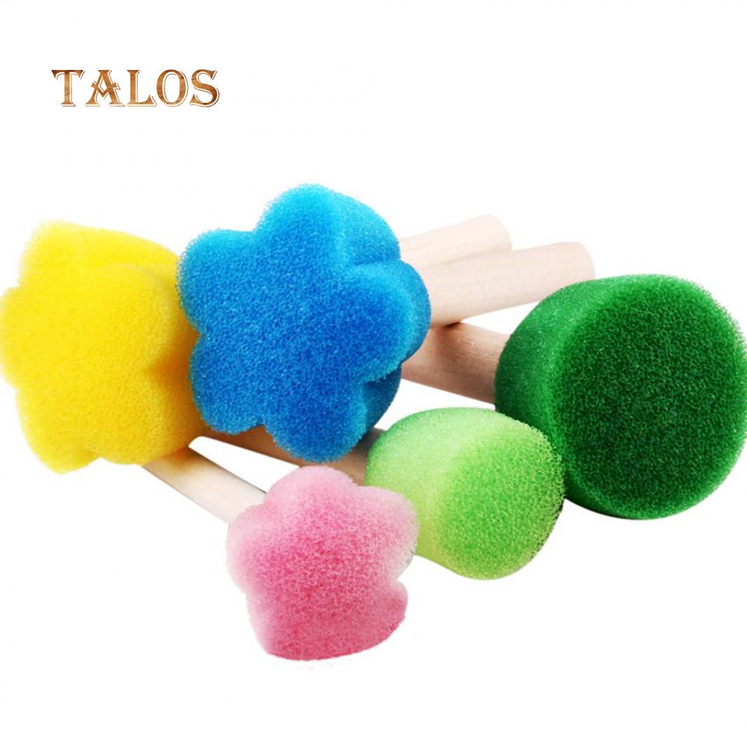 OUGEYA 5 шт. деревянная губка кисти для рисования DIY инструменты для граффити детские — фото 3