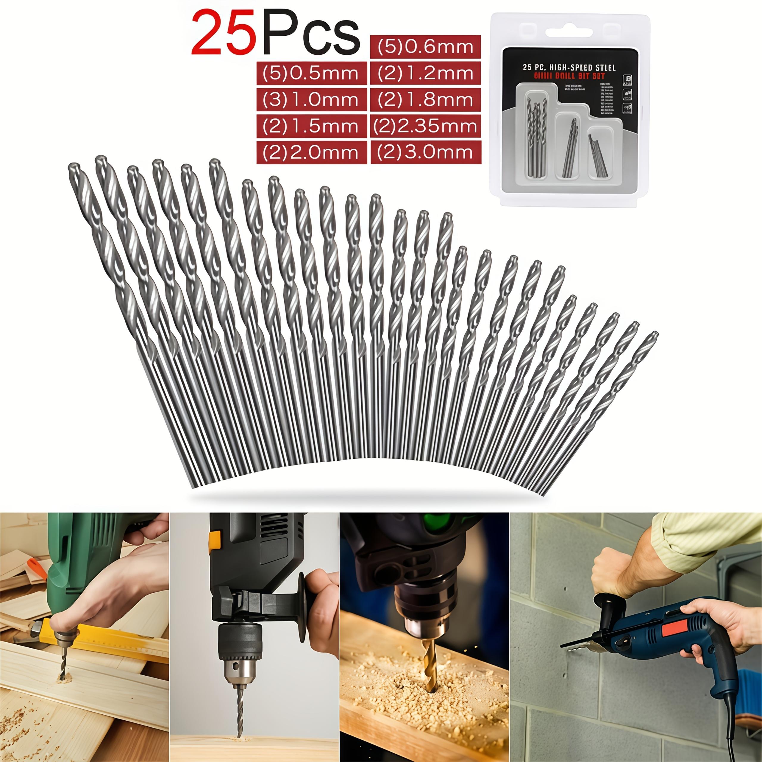 

Набір ручних дрилів з 25 шт., спіральні свердла, 0,5-3 мм, 25 мікро-свердел(крім ручних дрилів), Швидкорізальні свердла, Спіральні свердла з круглим хвостовиком 25pcs