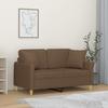 Vidaxl 2-Seater Sofa With Cushions, Brown, 120 Cm, Fabric