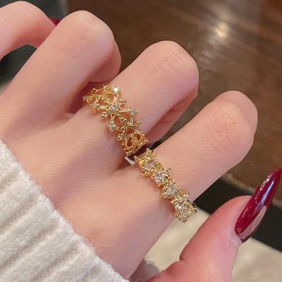 Vintage Medieval French Court Style Open Ring Light Luxury Premium Butterfly Niche Suit Women