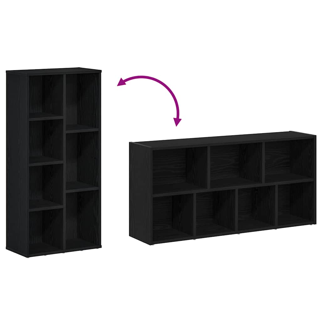 Bookshelf Black Oak Effect 50 x 25 x 104 cm Engineered Wood