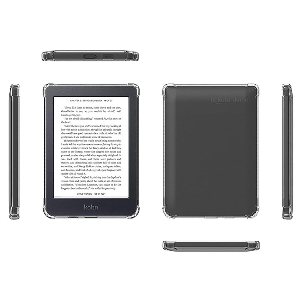 For Kobo Clara HD 6.0 Inch Clear Case Four Corner Protection Tablet TPU Cover