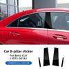 Sticker Trim Montante Centrale B Finestra Porta Per Mercedes-Benz CLA C117 2013 2014 2015 2016 2017 2018 Nero Lucido Fibra di Carbonio.