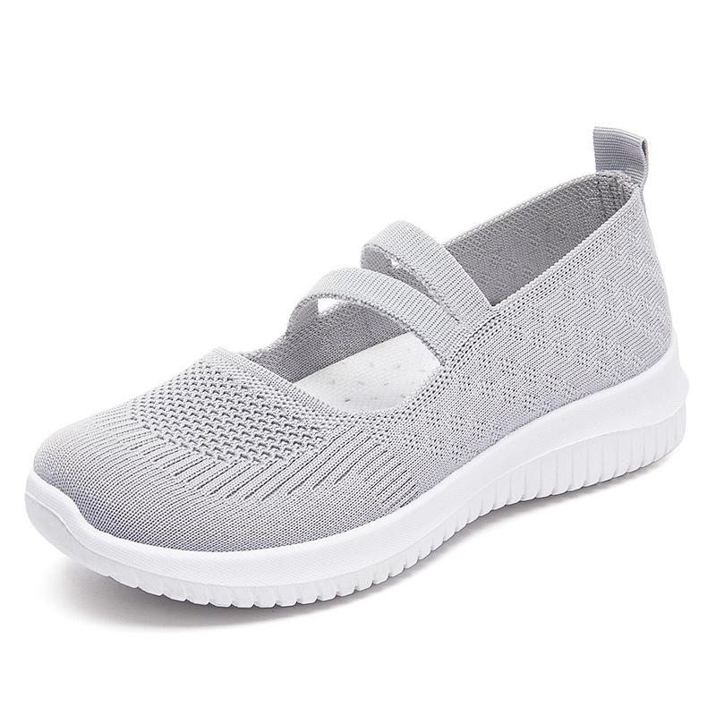 Shoes Women's Summer New Cloth Shoes Large Size Women's Shoes Breathable Fly-woven Shoes Soft Sole Casual