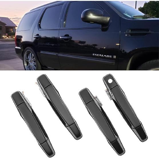 Exterior Chrome Door Handle Front Left Driver Side | Replacement For 2007-2013 Chevy Silverado Suburban Tahoe Avalanche GMC Sierra Yukon Cadillac