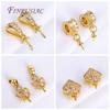 18K Real Gold Plated Zircon-Set Pearl Pendant Mounting For Necklace Making,3mm Cup Peg Drop Pendant Connectors DIY Accessories