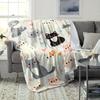 Adorable Cat Print Flannel Printed Blanket Suitable for All Seasons Suitable for Living Room Office Sofa and Travel