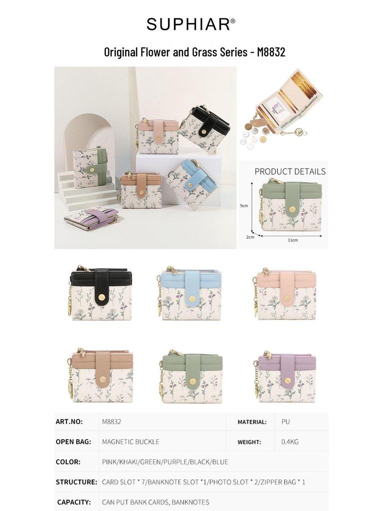 Women's PU Leather Zipper Wallet - Large Capacity Card Holder for Commuting and Students