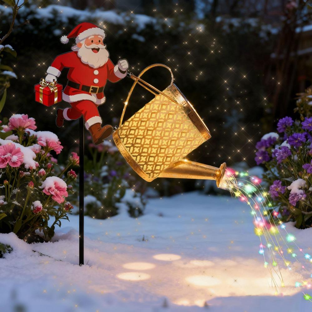 Waterproof Christmas Santa Solar Kettle Light Lawn Landscape Festive Lights Christmas Season