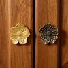 Brasses Flower Cabinet Pattern Knob Kitchen Cabinet Door Handle For Elegant Furniture Hardware Suitable For Humid Environment