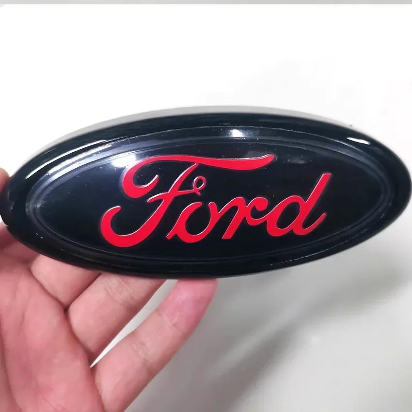14.5x6.5cm Car Logo Emblem for Ford Escape Kuga Fiesta Ranger Mondeo Fusion Edge Focus Mustang Front Hood Grille Sticker Styling